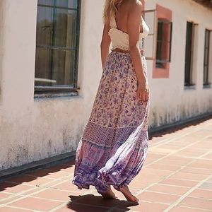 Free People X Spell and The gypsy collective PORTOBELLO MAXI SKIRT